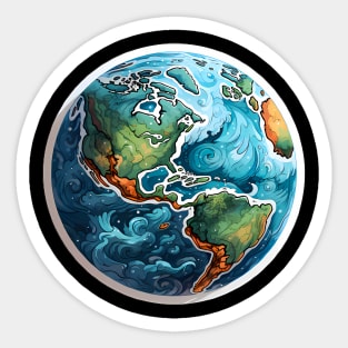 Fantasy Earth Globe Sticker